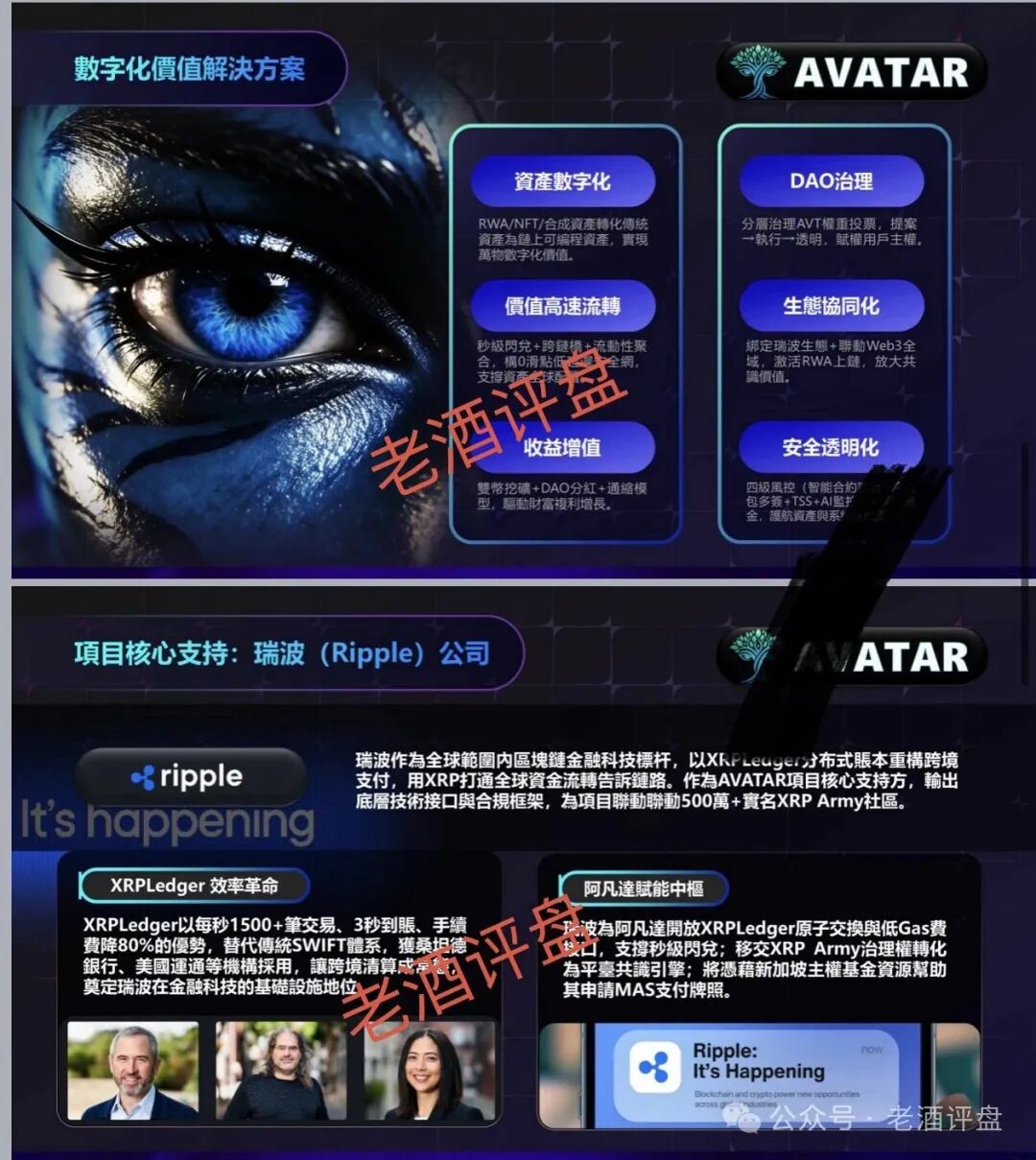 警惕“瑞波背书”AVATAR阿凡达项目:借知名企业包装的资金盘骗局曝光!!