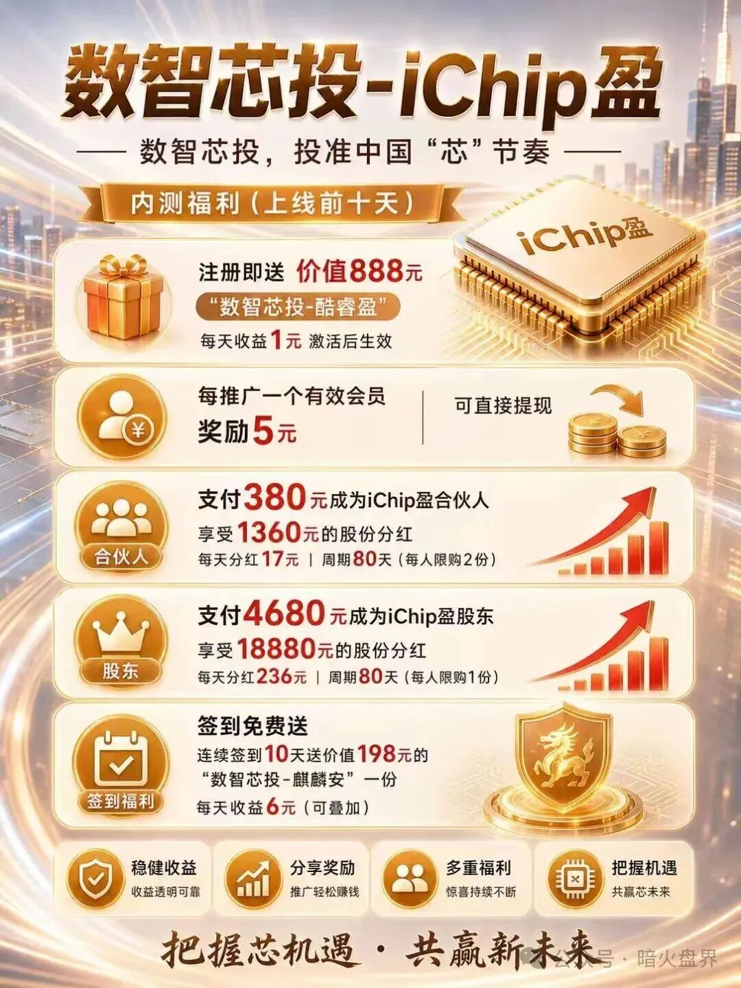 “数智盈科”数智芯投 iChip 盈纯资金盘，千万别投，守住自己的血汗钱！